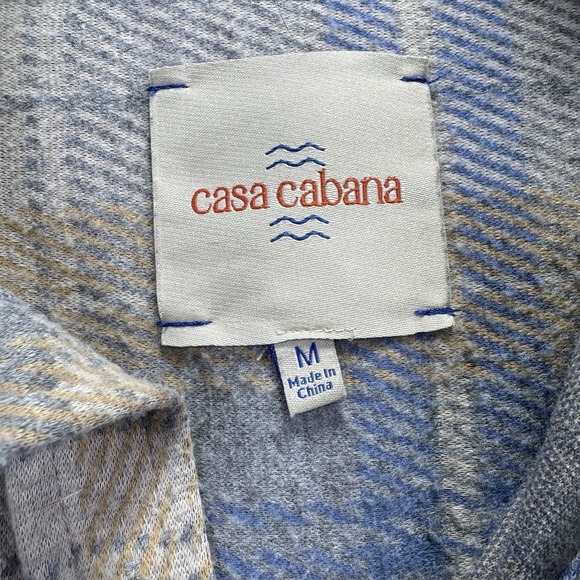 Casa Cabana Women's Light Blue & Beige Flannel Size Medium - Picture 3 of 10